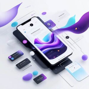 Futuristic mobile app interface concept for 2025, showcasing secure, user-focused, and visually engaging application design.