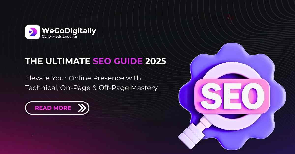 SEO in 2025 – WeGoDigitally banner with a purple gear and magnifying glass featuring the text SEO, representing strategies for technical, on-page, and off-page optimization to boost online presence SEO in 2025 – WeGoDigitally banner with a purple gear and magnifying glass featuring the text SEO, representing strategies for technical, on-page, and off-page optimization to boost online presence