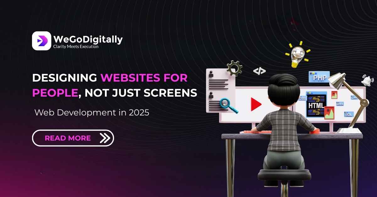Designer working on web development in 2025 – creating user-friendly, responsive websites with HTML, PHP, and modern tools Designer working on web development