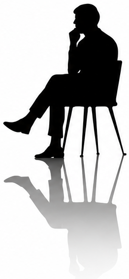Silhouette figure 4 seated relaxed